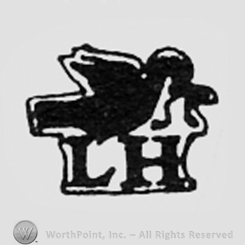 Bird above letters LH.