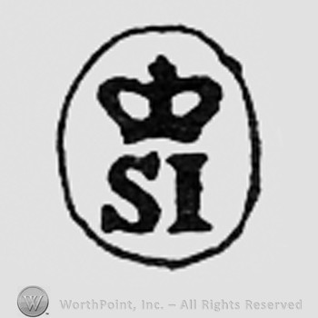 Crowned letters SI inside an oval.