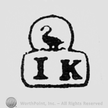 Letters IK and a bird above.