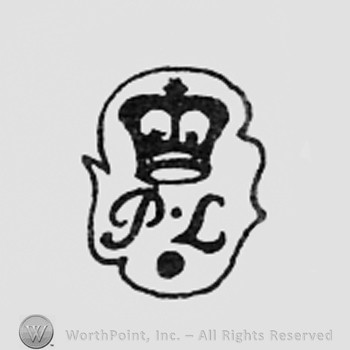 Letters PL, crown and star above, fleur-de-lis bellow.