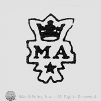 Crowned letters MA and a star bellow.