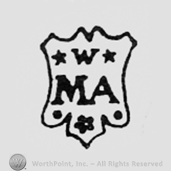 Letters MA, two stars and letter W above, all on a shield.