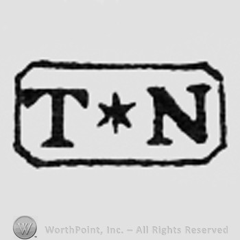 Letters TN with a star between, all inside a rectangle.
