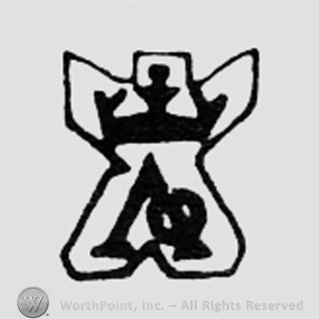 Crowned monogram of letters AO.
