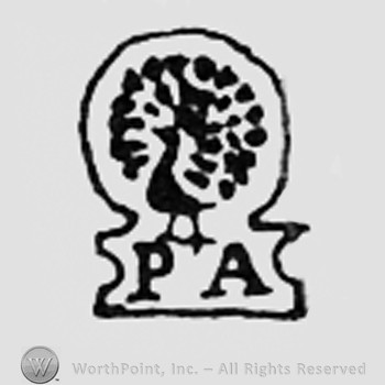 Shape af a flower above letters PA.