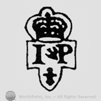 Crowned letters JP; cross bellow.