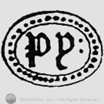 Letters PP inside a double oval.