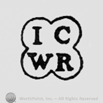 Letters IC WR inside a shape like a clover.