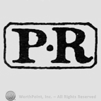 Letters PR inside a rectangle.