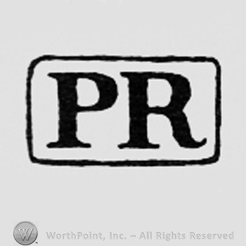 Letters PR inside a rectangle.