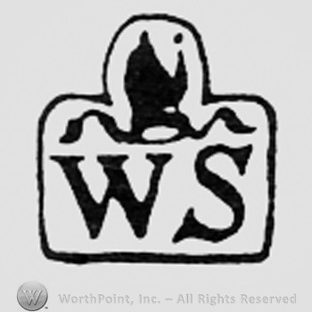 Shape like a crown above letters WS.