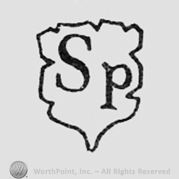 Letters SP inside a shape like a shield.