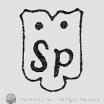 Letters SP inside a shape like a shield.