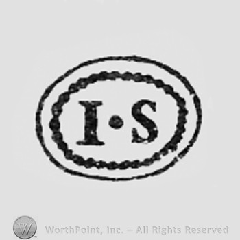 Letters IS inside a double oval.