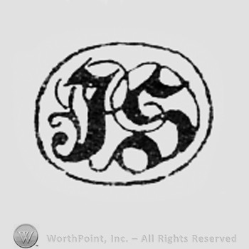 Monogram of letters IS inside a circle.