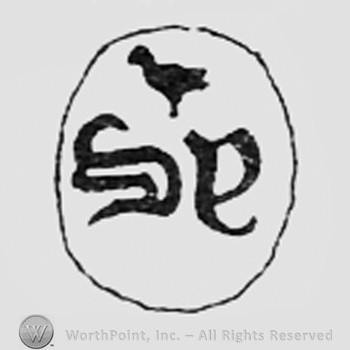 Letters SY and a bird inside an oval.
