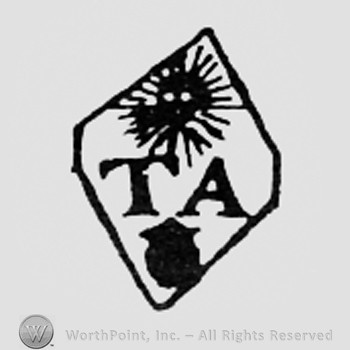 Letters TA, shape like a sun and a dot, all inside a diamond.