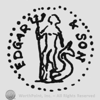 man with a weapon on the left and a killed animal on the right, EDGAR written on the left side, & SON on the right side