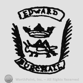grasshopper,  crown above, label above "EDWARD", under "BURCHALL"