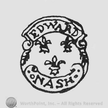 curved capital writing EDWARD up NASH down three stylish flowers middle