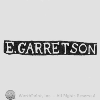 The name E. Garretson written with uppercase letters