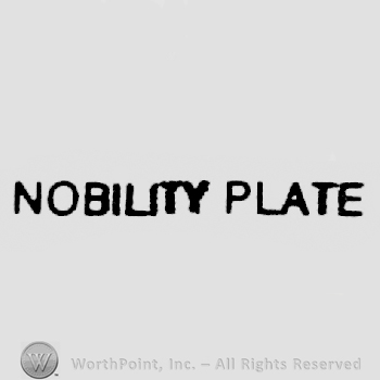The words Nobility Plate written with uppercase letters