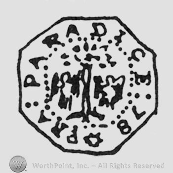two men a tree inside a dotted circle PARADICE 78 FRA  around and inside an octagon