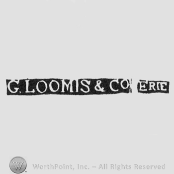 The name G. Loomis & Co written with uppercase letters next to the name Erie written also with uppercase letters
