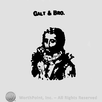 A man's torso, Galt & Bro written above with uppercase letters