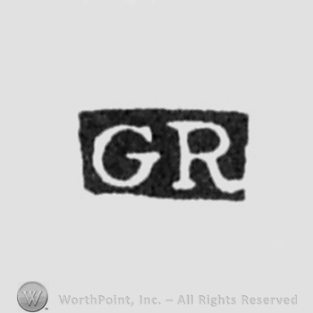 The letters GR written in uppercase