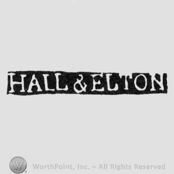 The name Hall & Elton written with uppercase letters