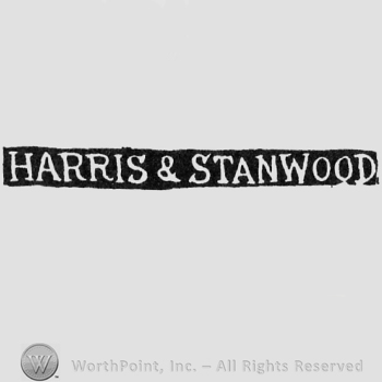 The name Harris & Stanwood written with uppercase letters
