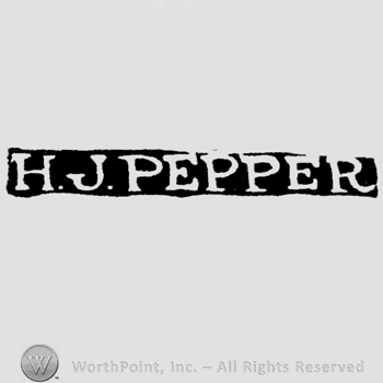 The name H.J. Pepper written with uppercase letters