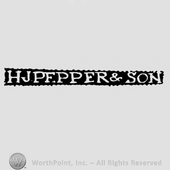 The name H.J. Pepper & Son written with uppercase letters