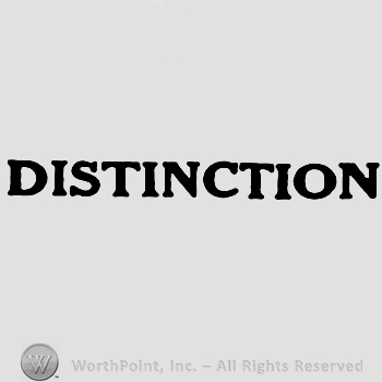 The word Distinction written with uppercase letters