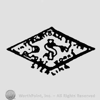 A diamond with initials I and S in it, Sterling written with uppercase letters