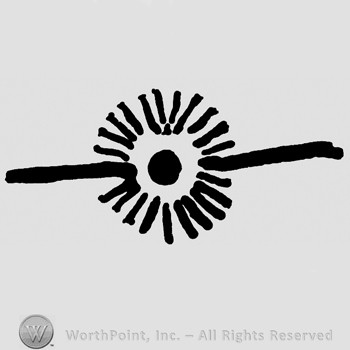 Two horizontal lines and a circle in the middle.