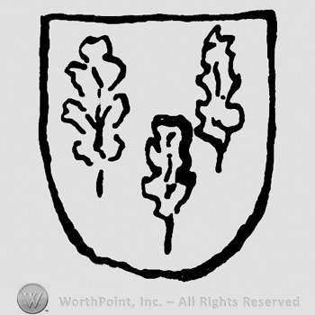 Three leaves inside a shield shape.