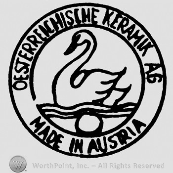 A swan inside a circle;MADE IN AUSTRIA OESTERREICHISCHE KERAMIC AG written.