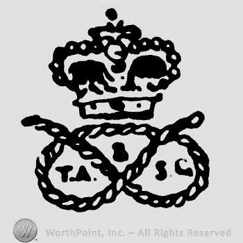 A crown on top of a rope with letters TA and SC written inside.