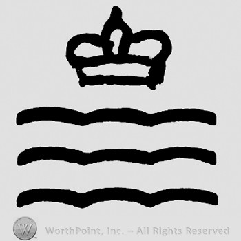 A crown on top of three lines similar toa wave.