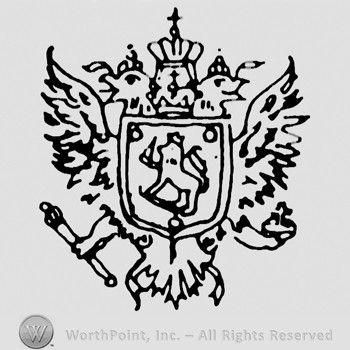 Lion with crown in the middle;Two eagles with crown and a scepter.