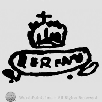 Crown  with cross and a ribbon.