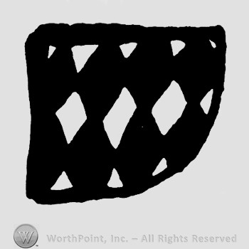 Irregular shape with diamonds inside.