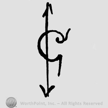 Letter C and an arrow.