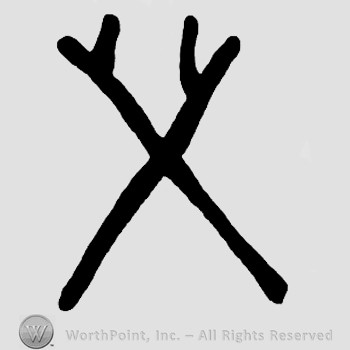 Two crossed tridents.