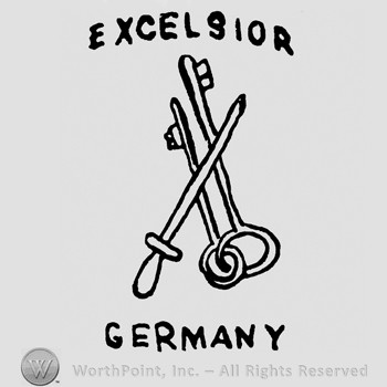 Two keys and a sword with EXCELSIOR written on top and GERMANY below.