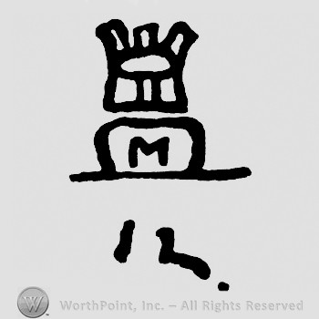 Crown on top;letter M inside a rectangle and number 12 below.