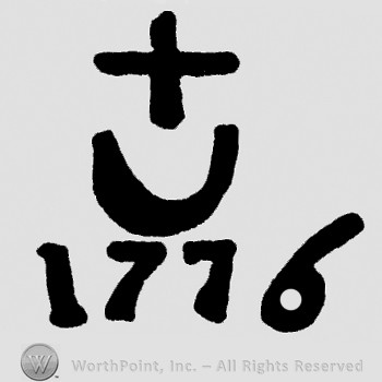 A cross ,a crescent and 1776 at bottom.