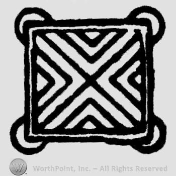A square with a cross inside;X made from lines.